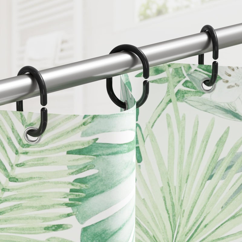 Amazer Black Shower Curtain Hooks Rings, 24 Pcs Plastic Shower Curtain Rings, Plastic Shower Curtain Hooks for Bathroom Shower Rod, Black Shower Hooks Rings Loops for Shower Curtain - Image 5